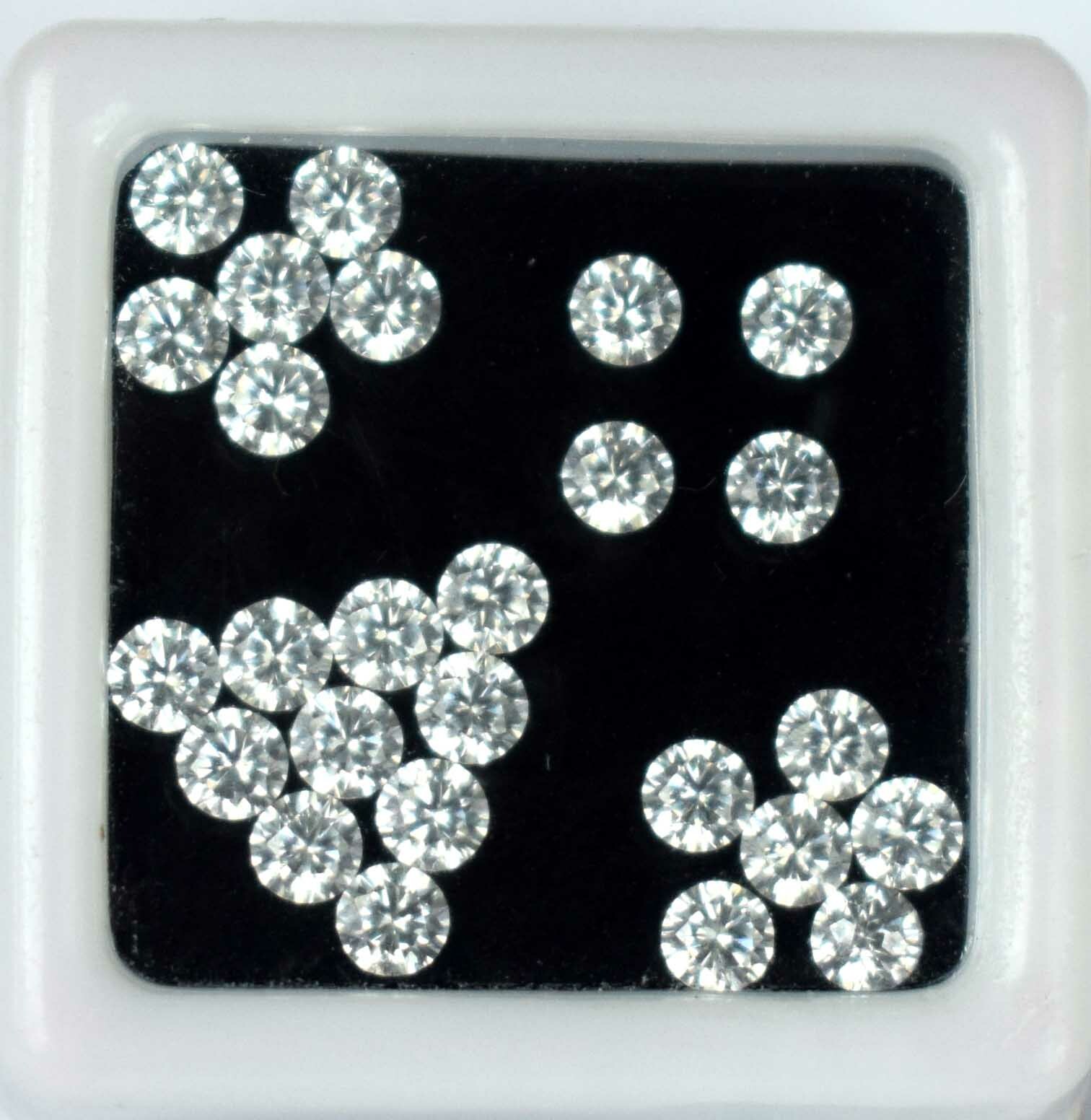 Natural White Sapphire 25 Pcs Round Gemstone 6.25 Ct/3 mm Lot AGI Certified EE35