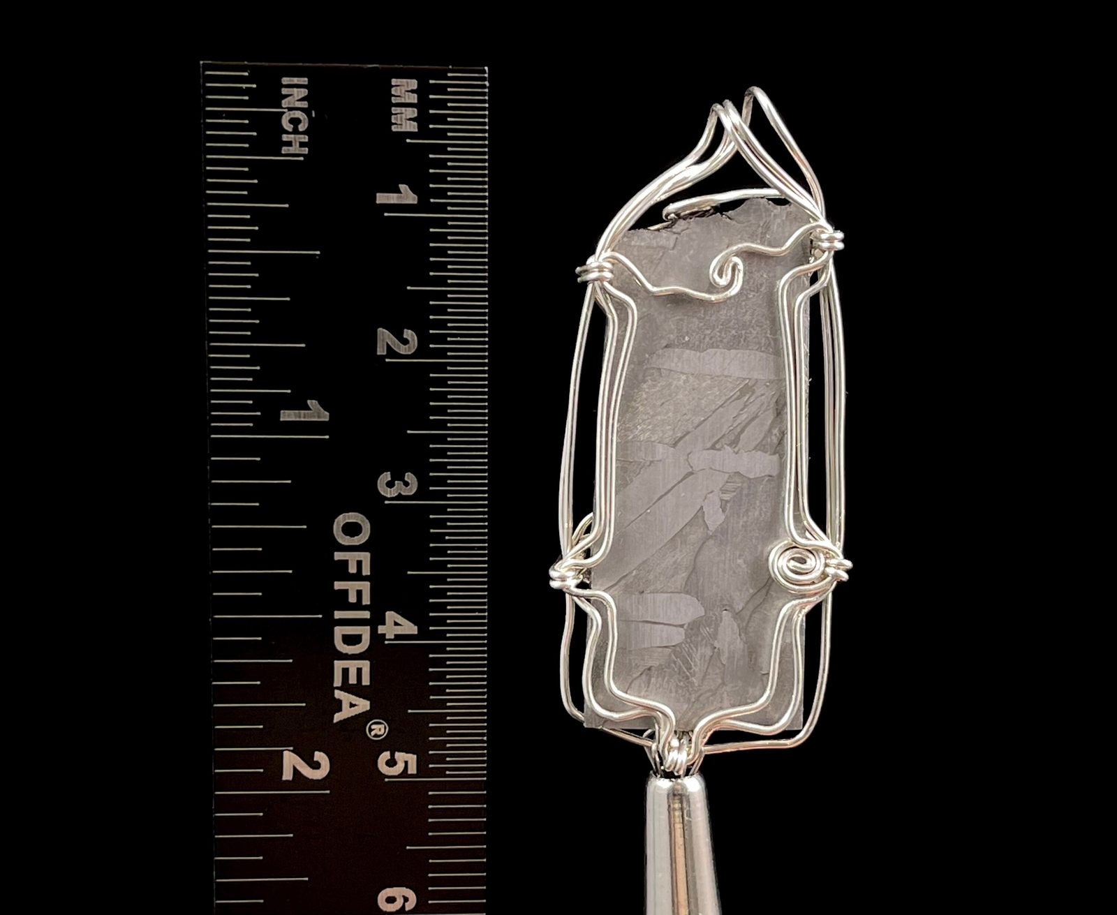 METEORITE Pendant – Muonionalusta Meteor, Herkimer Diamond – Wire Wrapped, 51518