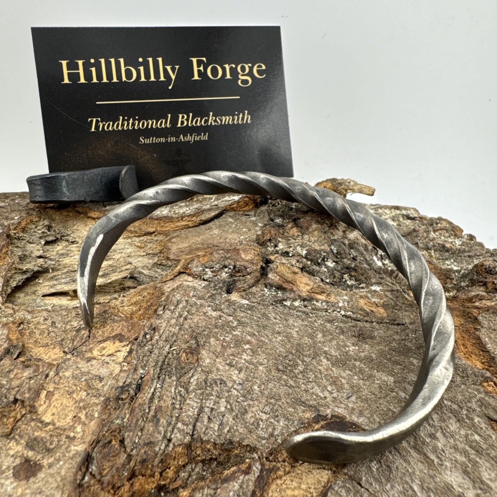 Oath ring XXL Hand forged Stainless Steel Cuff Bracelet Unisex Free UK Postage