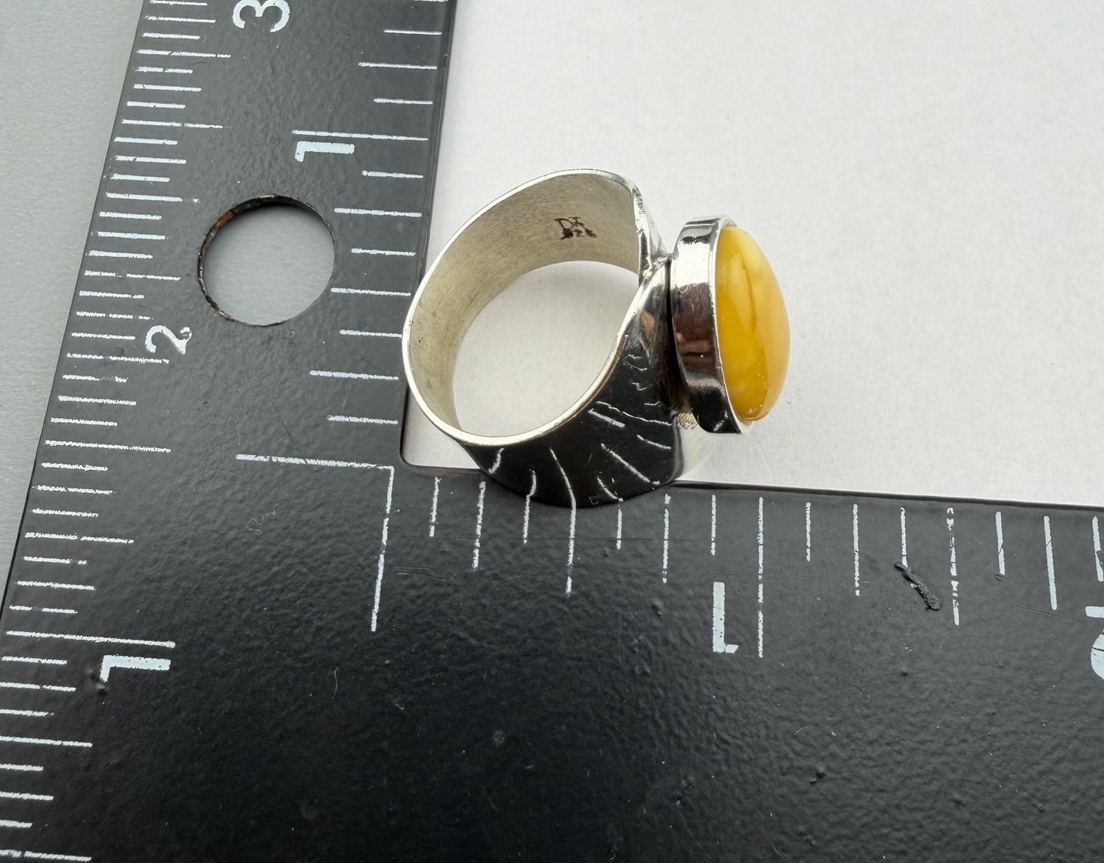 925 Sterling Silver Ring DTR Desert Rose Trading Butterscotch Egg Yolk Amber 7