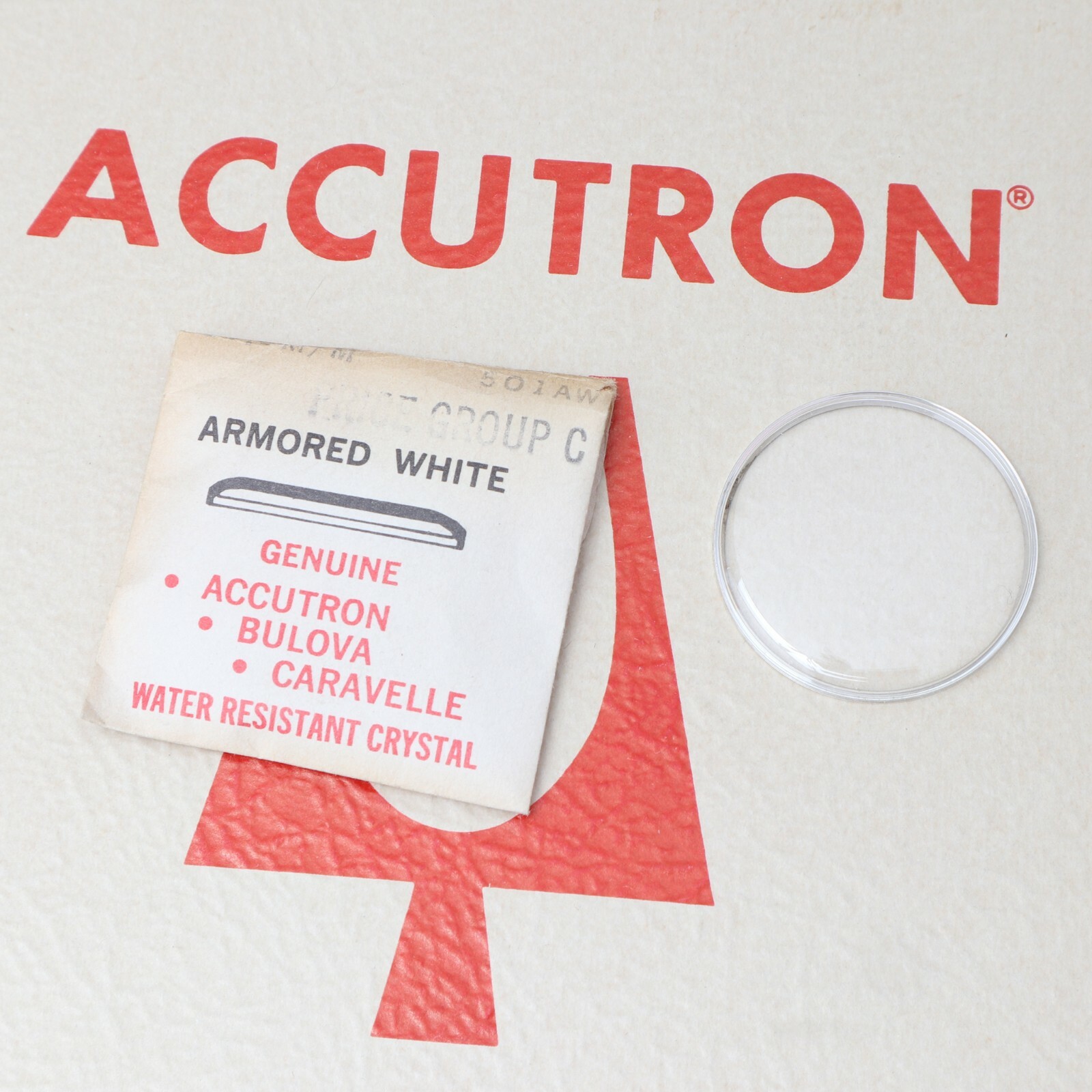 Bulova Accutron 31.8mm Crystal Part #501AW New Old Stock Armored White