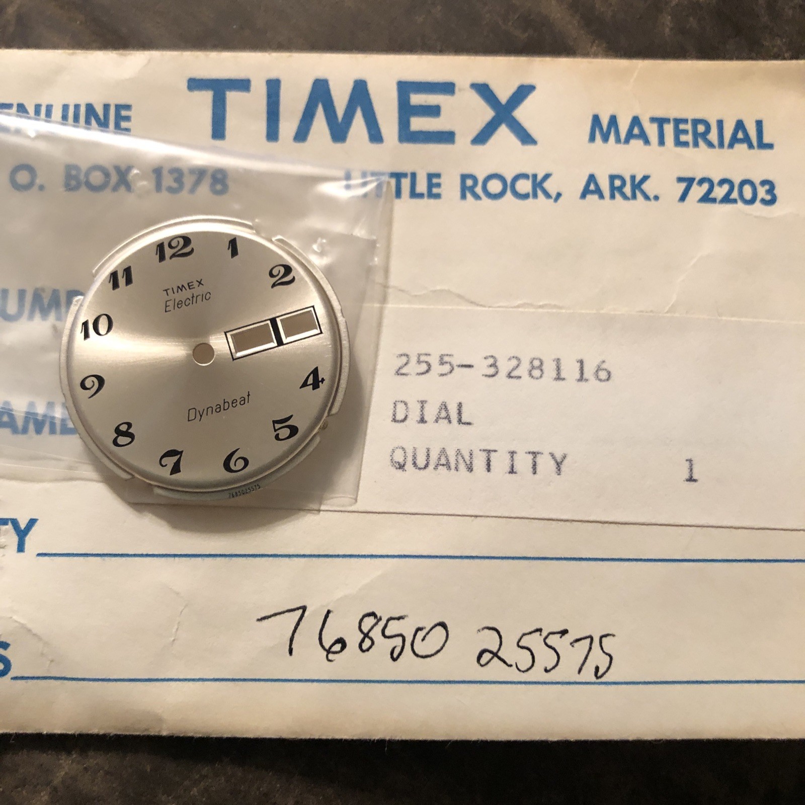 NOS Genuine Timex Electric Dynabeat Watch Dial 255-328116 Dial Marked 7685025575