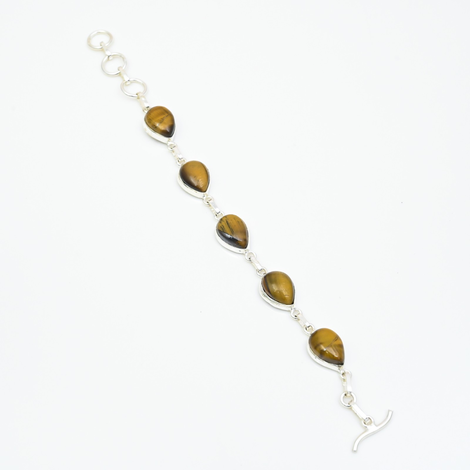 Tiger Eye Gemstone 925 Sterling Silver Handmade Bracelet Jewelry Gift For Love