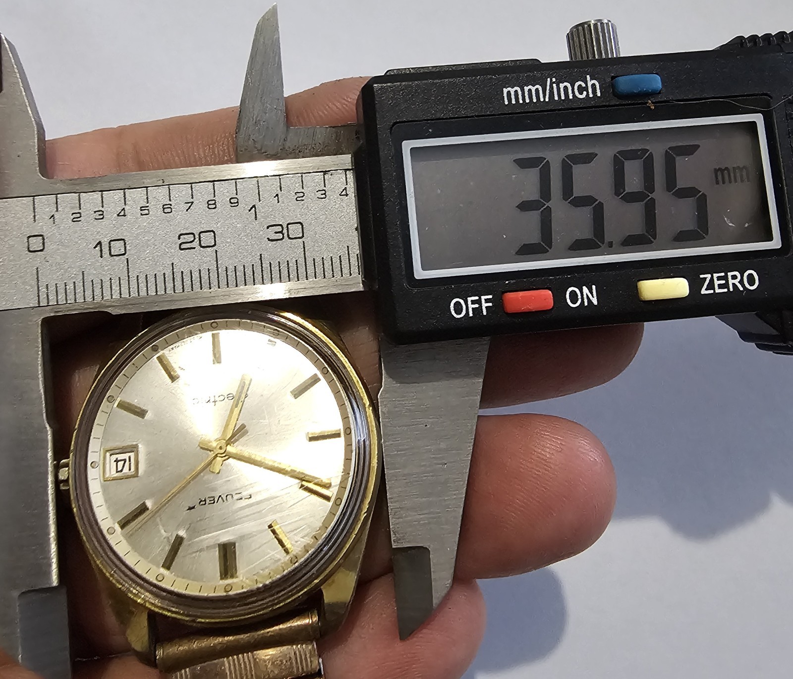 VINTAGE 1970 FEIVER ELECTRIC PUW 1001 PORTA WEST GERMANY PL OR 18CT WATCH