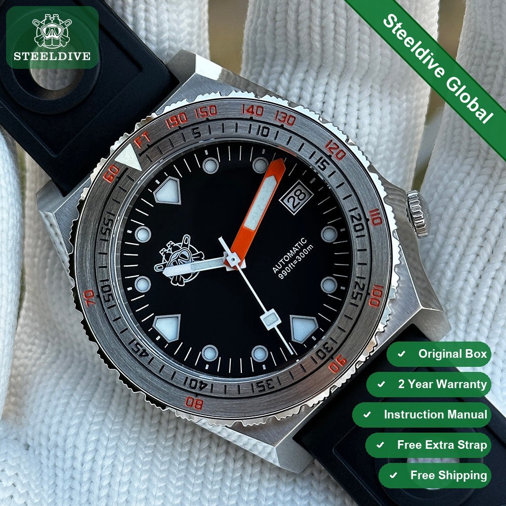 STEELDIVE SD1936 Mens 40mm 300M Automatic Dive Watch NH35 Sapphire Steel