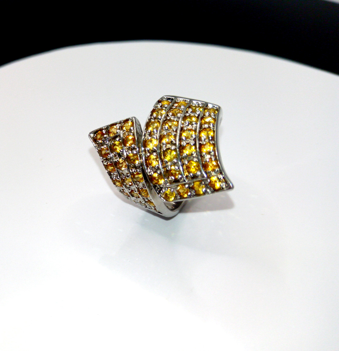 🔥🔥🔥Exclusive Silver & White Gold SAPPHIRE RING, Size 17.25🔥🔥🔥