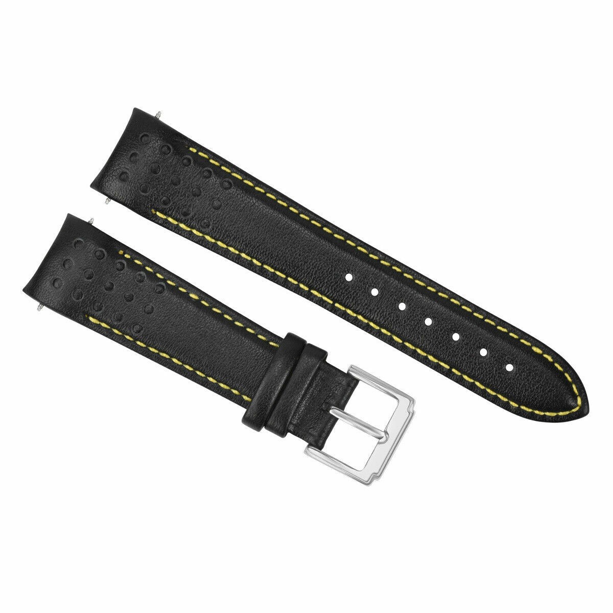 21MM CURVED LEATHER WATCH BAND STRAP FOR SEIKO SPORTURA SNAE80P17T62-OKVO YELLOW