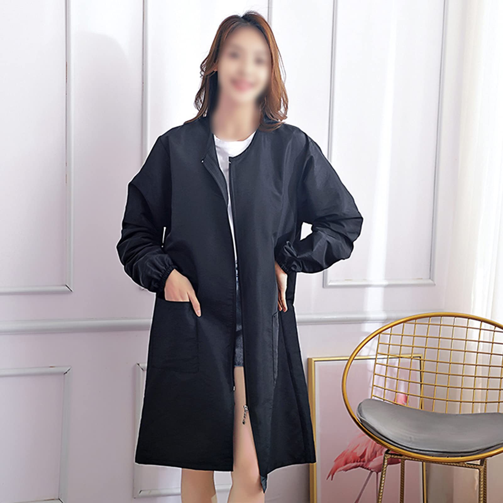 Polyester Fabric Salon Smock Stylist Jacket Waterproof Haircut Cape Apron