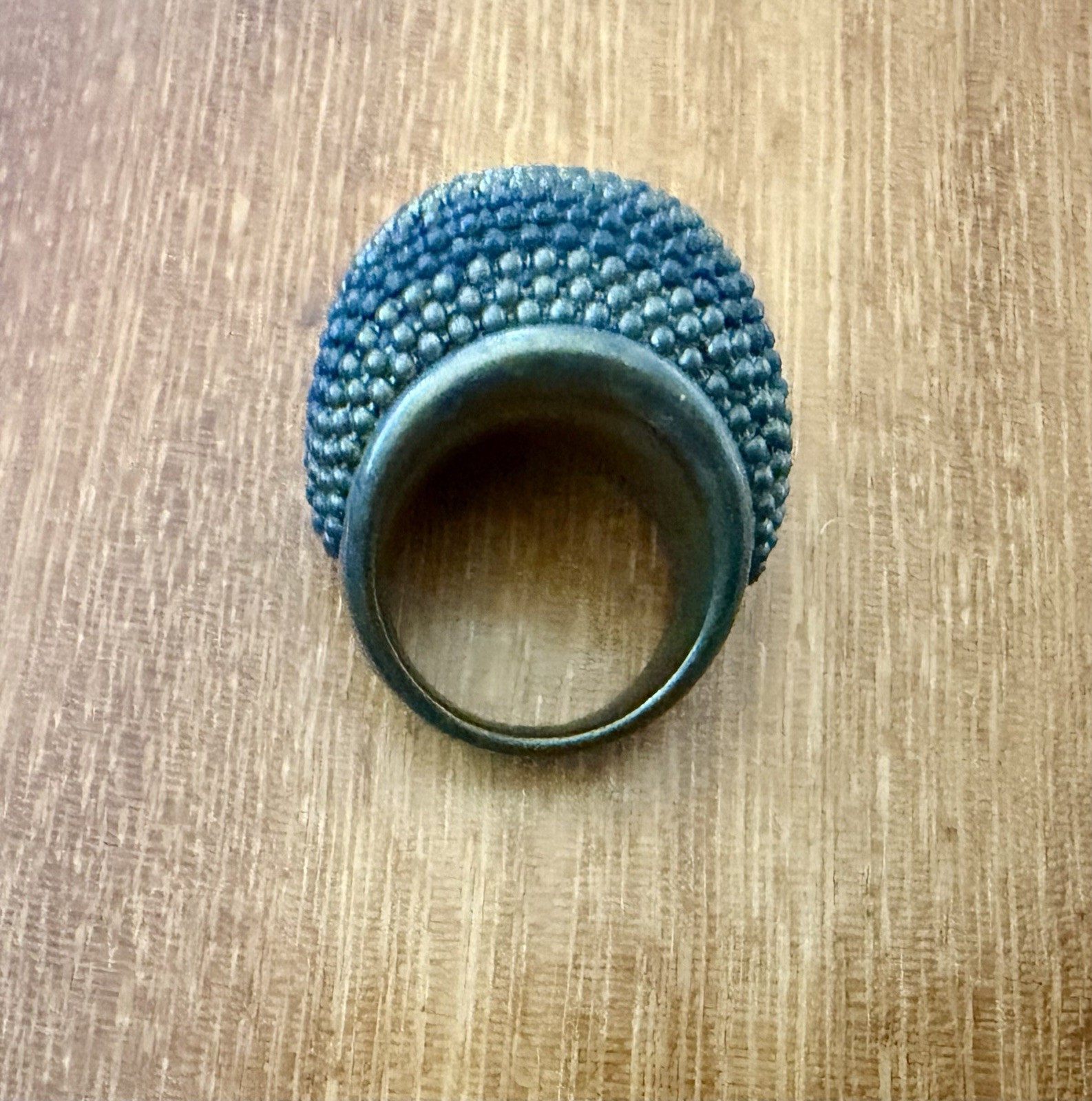 Vintage 90’s Textured Chunky Wide Bronze/Brass Dome Band Statement Ring