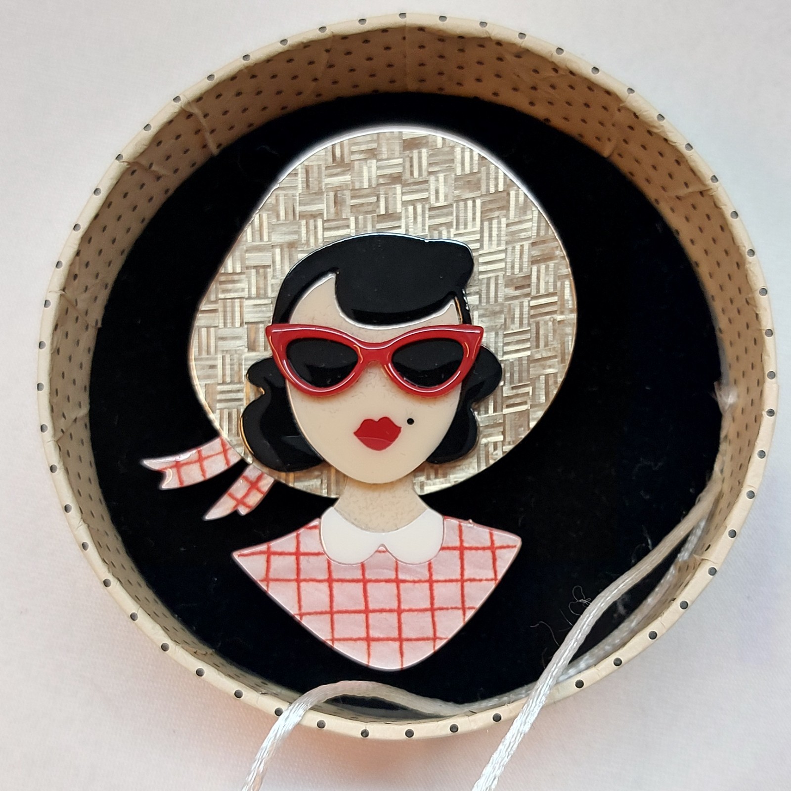 Erst Wilder Brooch Picnic Portrait Boxed Resin Sold Out
