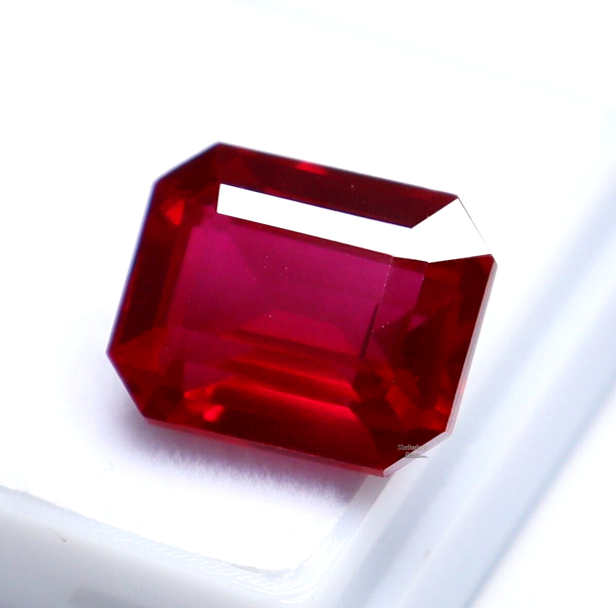 8.44 ct Certified Loose Gemstone BURMA Pigeon Blood Red Ruby Emerald Cut