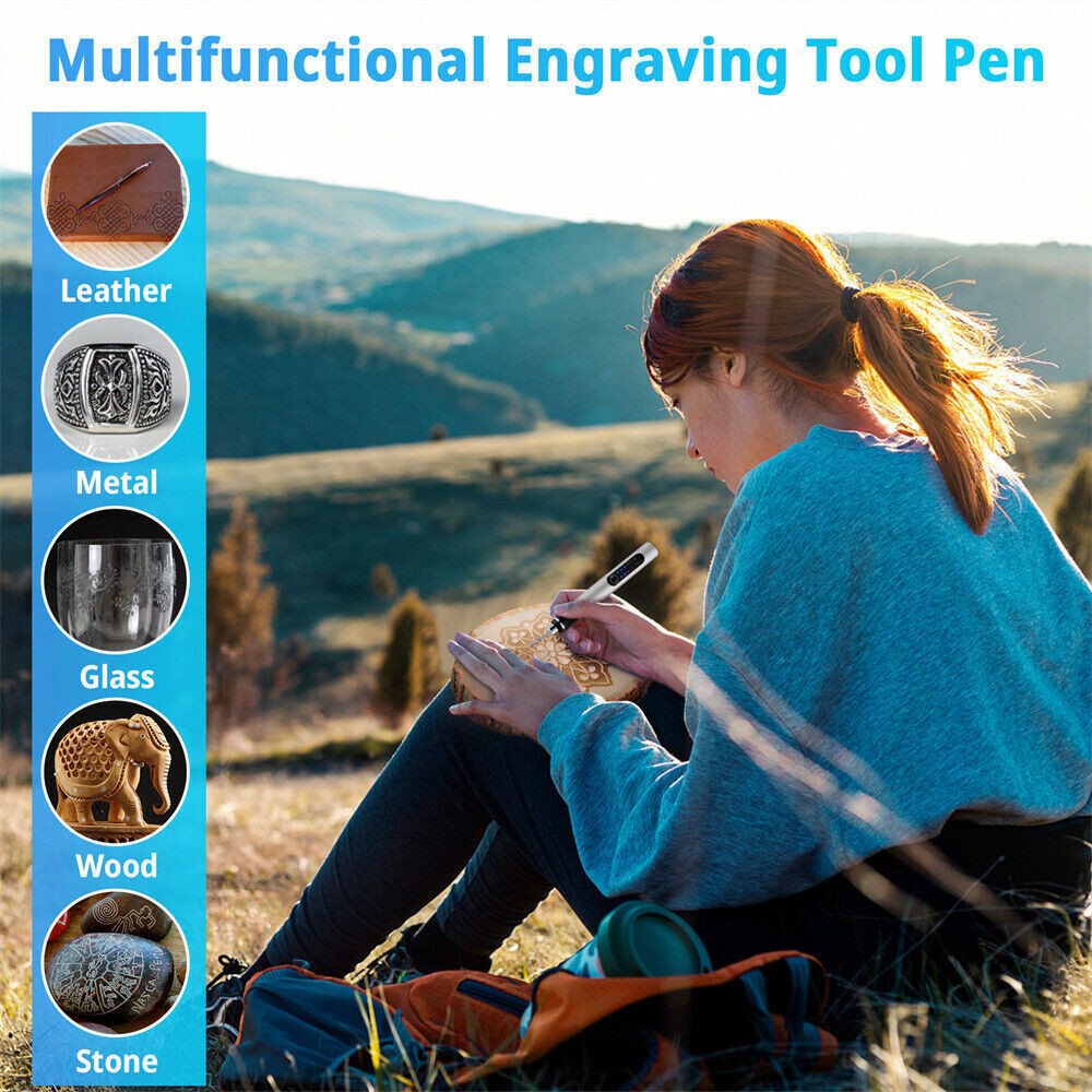 Cordless USB-Rechargeable Mini Electric Engraving Pen with 33 Bits – DIY Tool