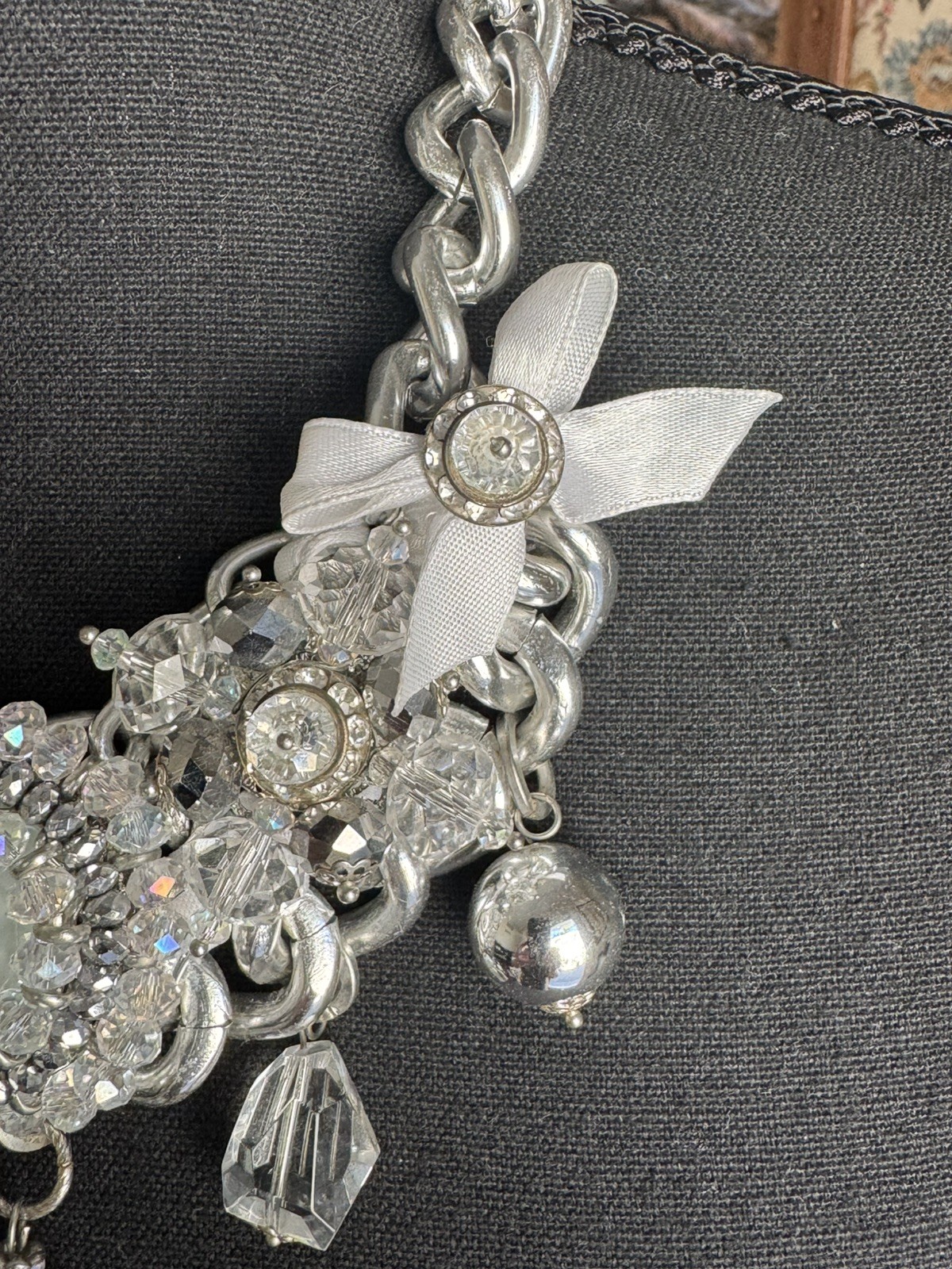 SF Design Institute Multi Media Crystal Statement Runway Glamour Necklace