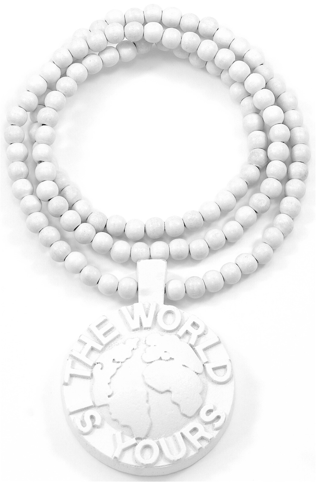 The World Is Yours 3D New Good Wood Style 36 Inch Wood Bead Necklace