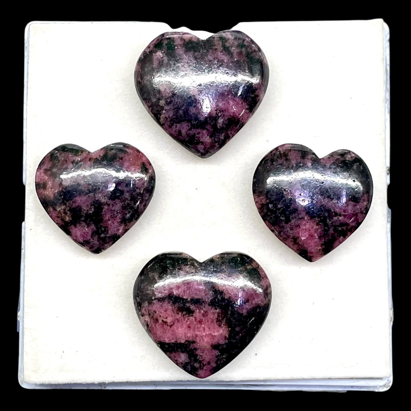 4 Pcs Natural Red Rhodonite 25-29mm Heart Shape Pendant Size Loose Gemstones Lot