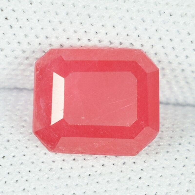 2.76 ct VERY RARE MASSIVE FINE RED NATURAL RHODONITE – OCTAGON See Vdo 0157 2s