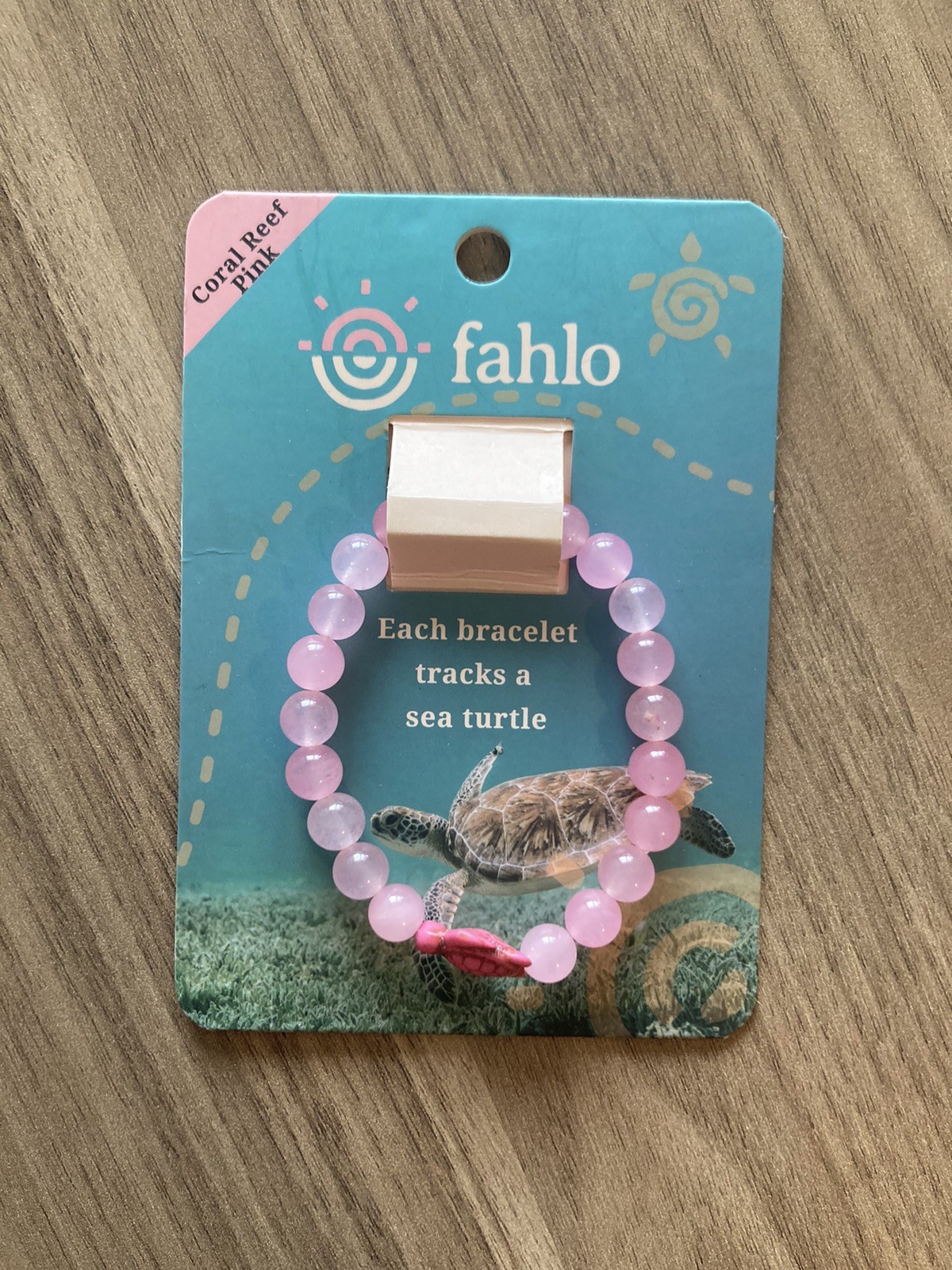 Fahlo Turtle Tracking bracelet, Coral Reef Pink Endangered Species Jewelry NWT