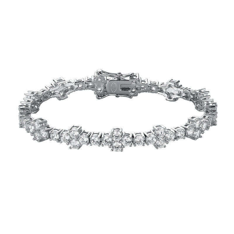 3mm Round Cut VVS1 Moissanite Tennis Bracelet 925 Sterling Silver Christmas Gift
