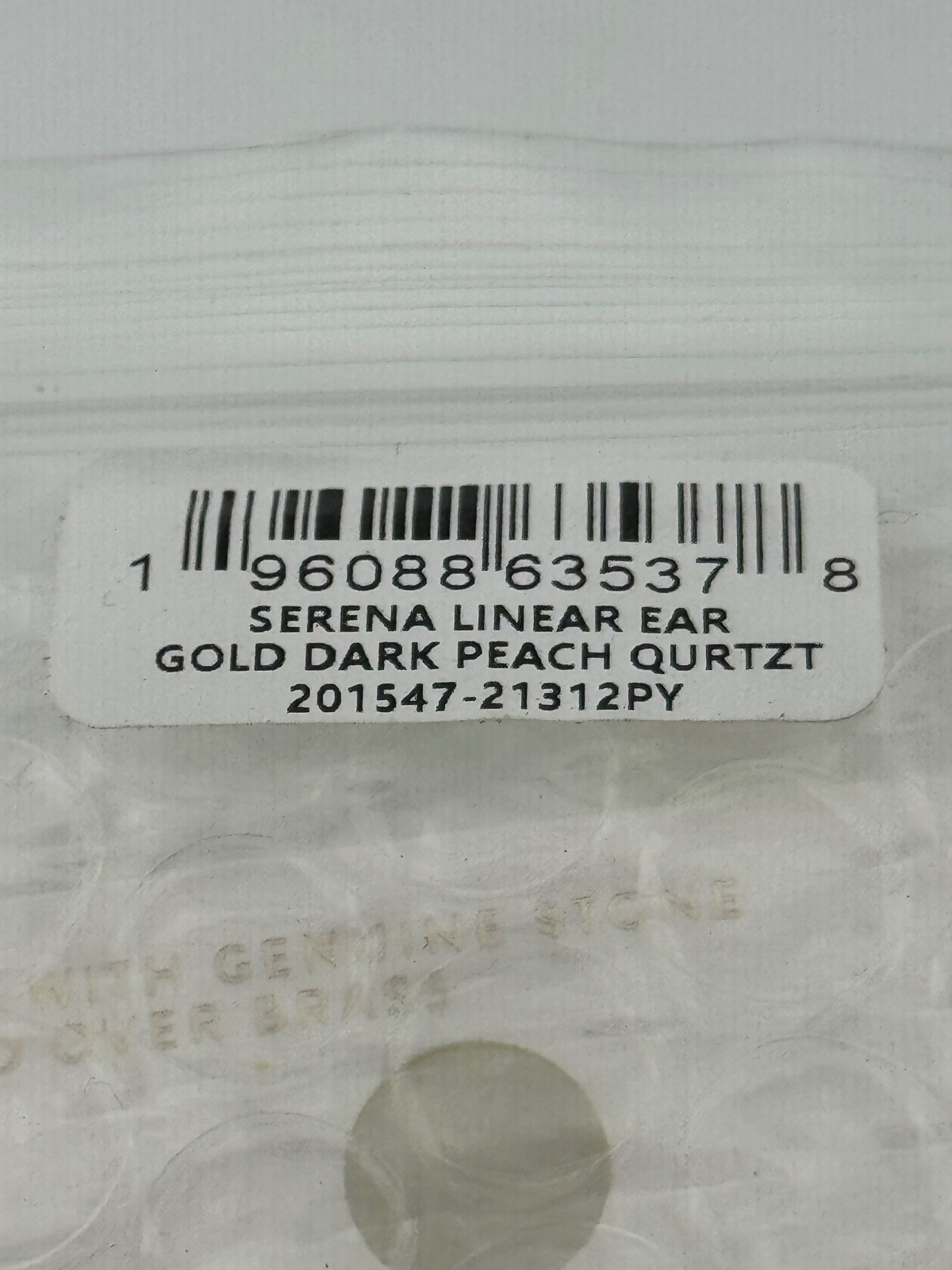 Kendra Scott Serena Linear Gold Tone Earrings Dark Peach Quartz