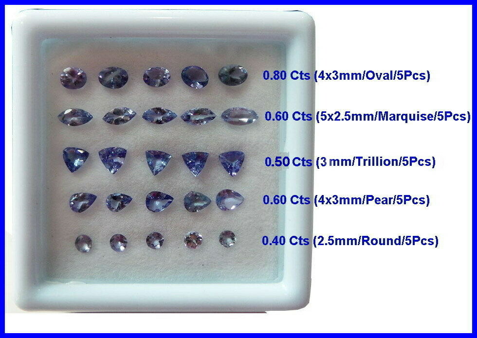 3 Cts+/25 Pcs Natural Tanzanite Wholesale Lot Top Quality Mix Faceted Gemstone