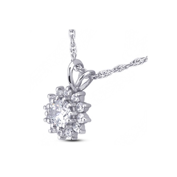 0.53ct tw E SI1 Round Brilliant Earth Mined Certified Diamonds 18K Gold Pendant