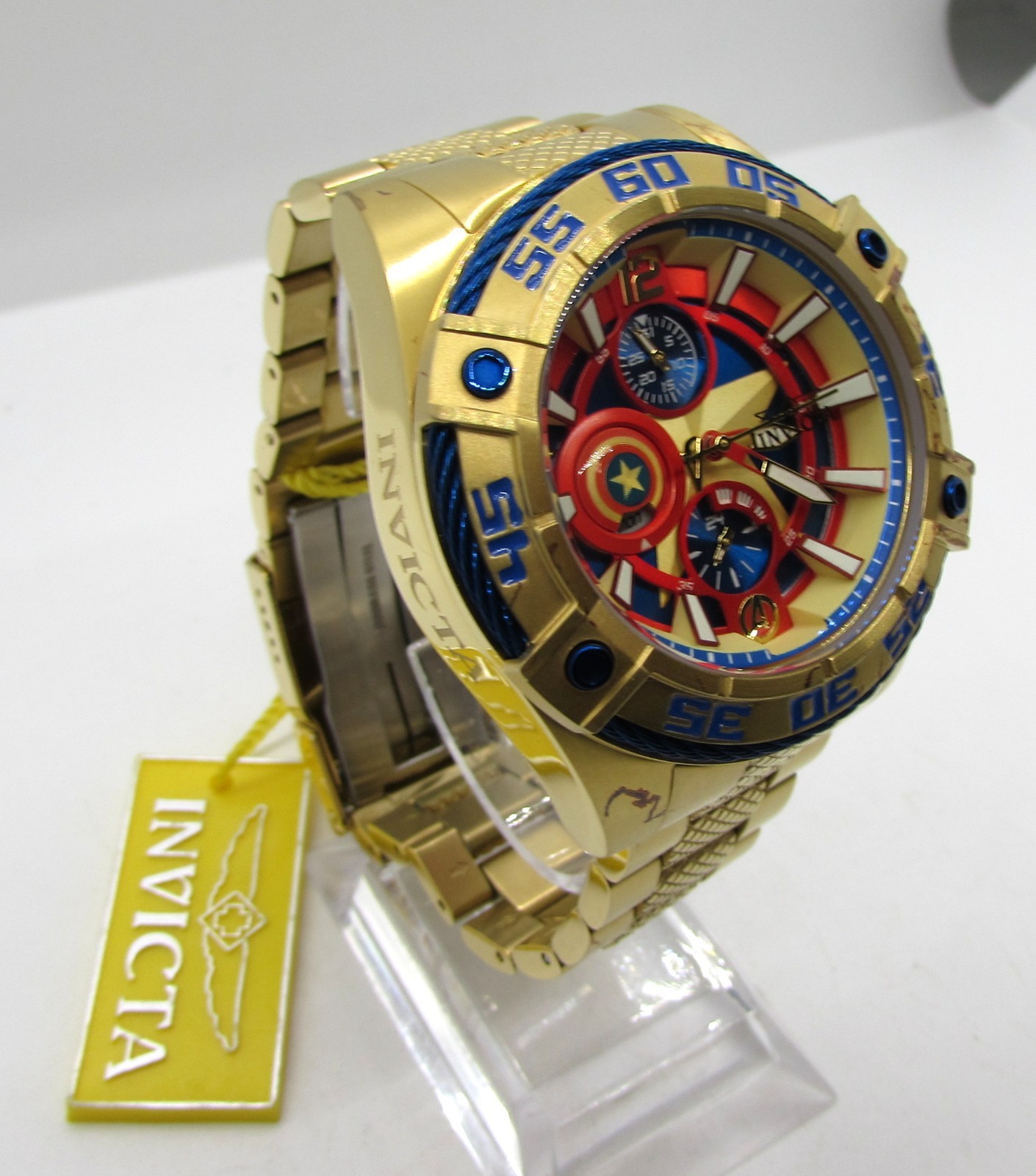 INVICTA 27019 LE 257/4000 MARVEL CAPTAIN AMERICA QUARTZ 44MM WRIST WATCH