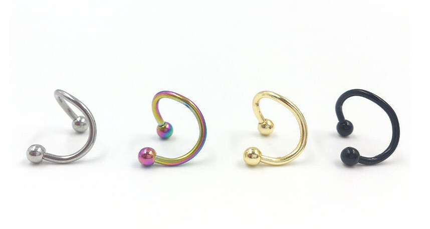 2 Pcs Industrial Scaffold Bar Ear Lip Piercing S Barbell Stianless Steel Gift