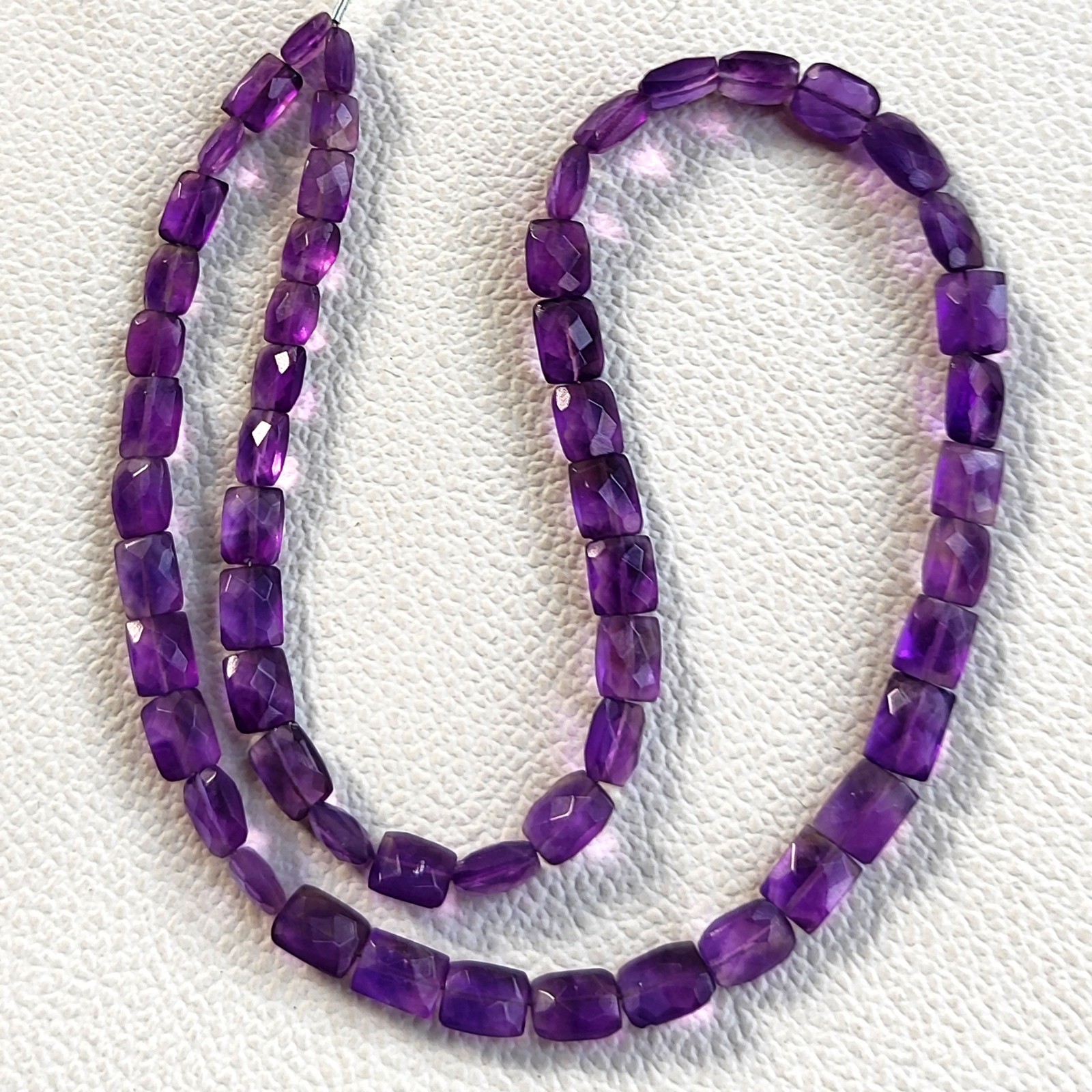 Natural Amethyst Baguette 6-8 mm Faceted Beads Strand 16″ Brazil Gems