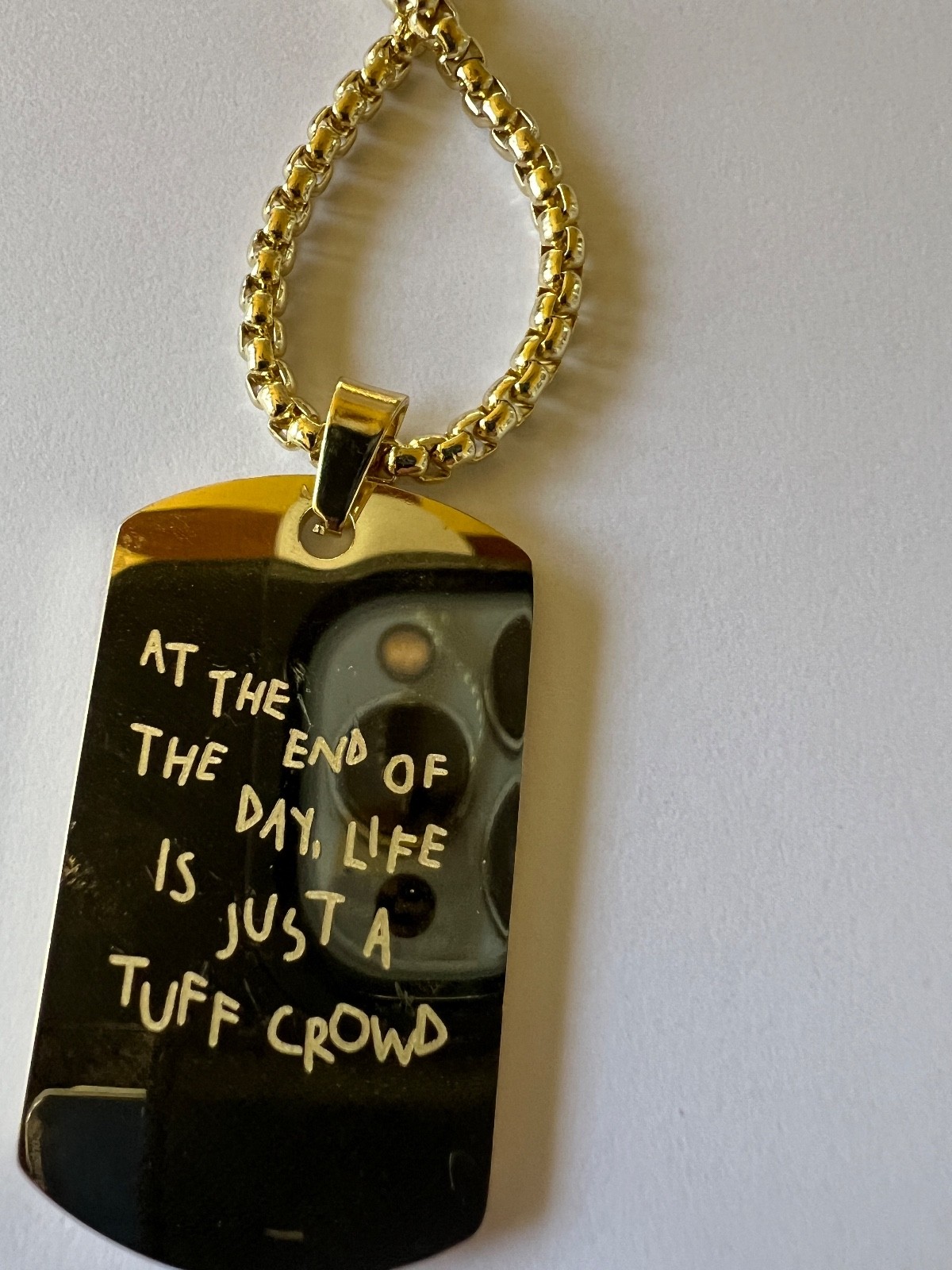 Tuff Crowd Dog Tag – Gold. Limited Edition Promo Item New