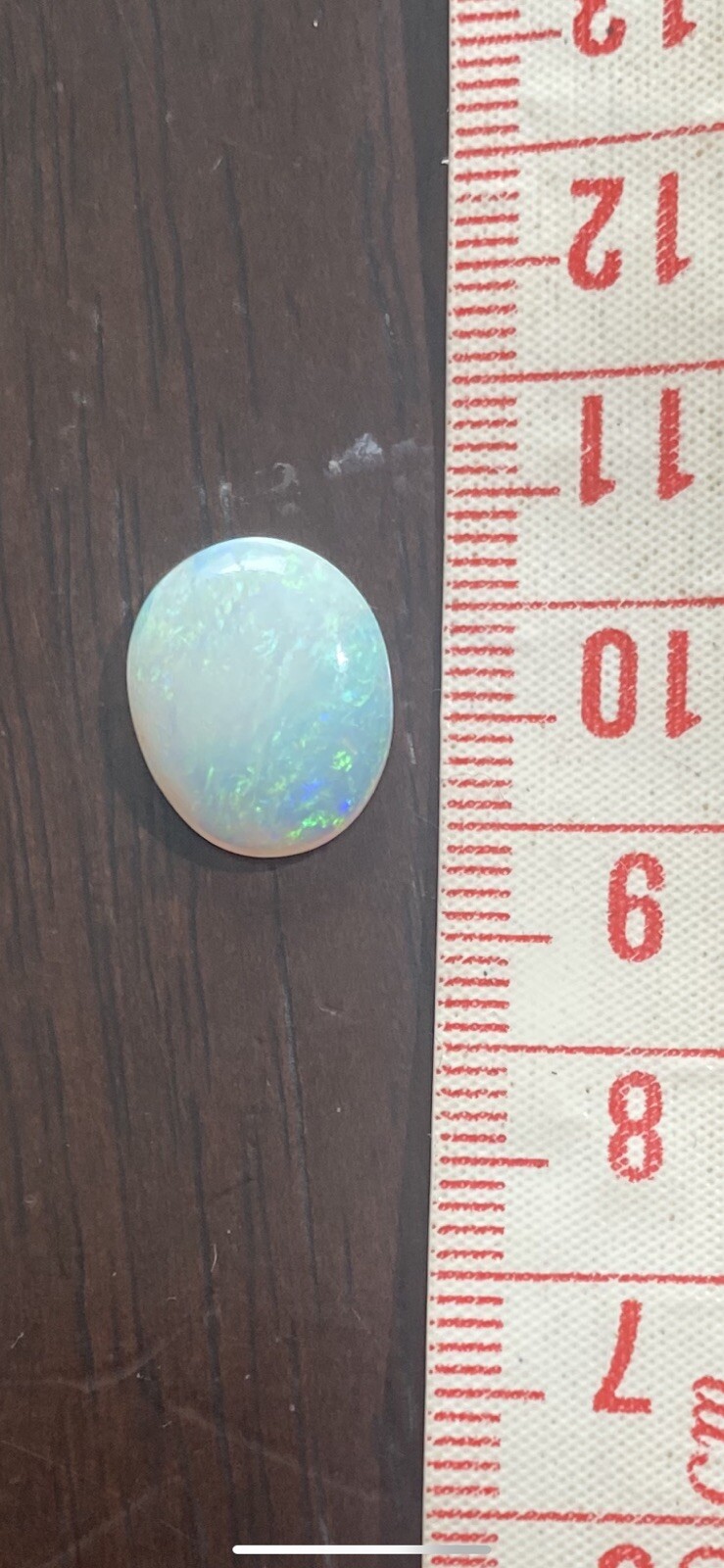 White Opal Approx 3 Carat Blue Green Aqua 14mm Stone Cooper P Lightning Ridge