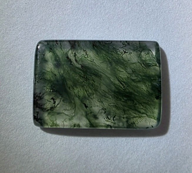 Moss Agate 6.75 Carat Rectangular Cabochon 17×11×3mm Loose Gemstone