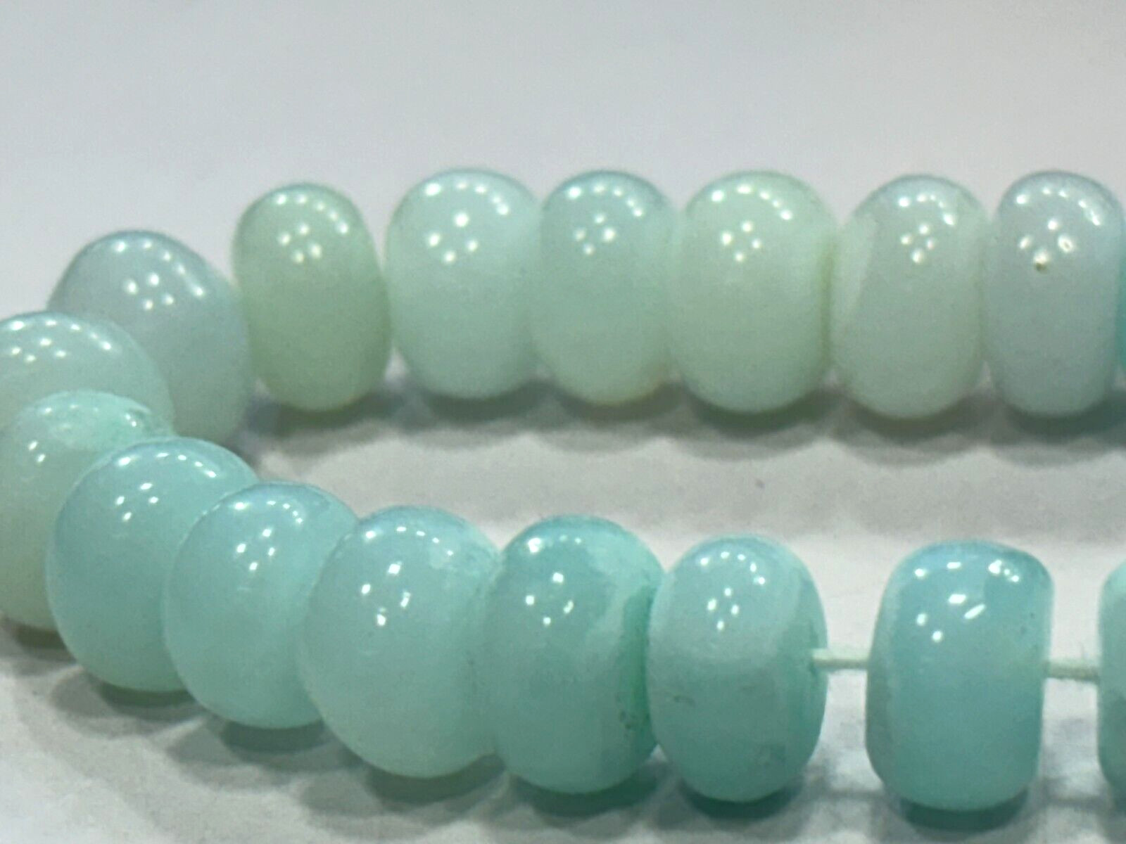 Peruvian Opal Roundelle Smooth 8.5-9 mm Gemstone Beads 16 Inch 1 Strands