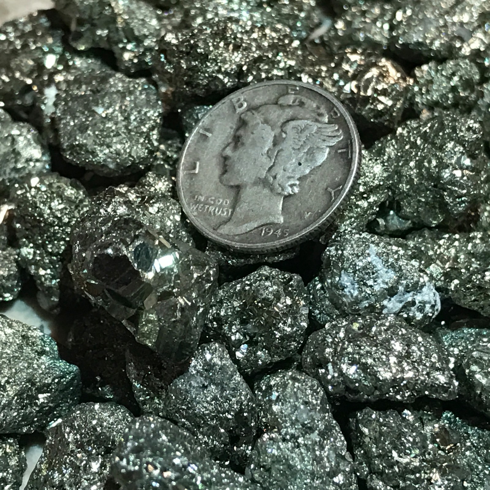 (1/2) POUND NATURAL SMALL PYRITE CRYSTAL CLUSTERS ~ 75 PIECES
