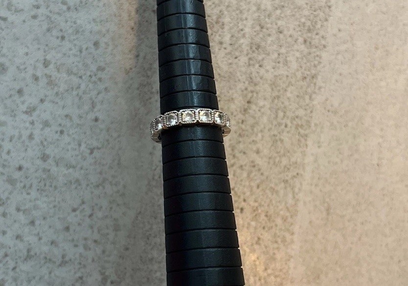 Fuzion Creation FZN Sterling Silver Cubic Zirconia Band Ring 925 Size 8 Read! C9