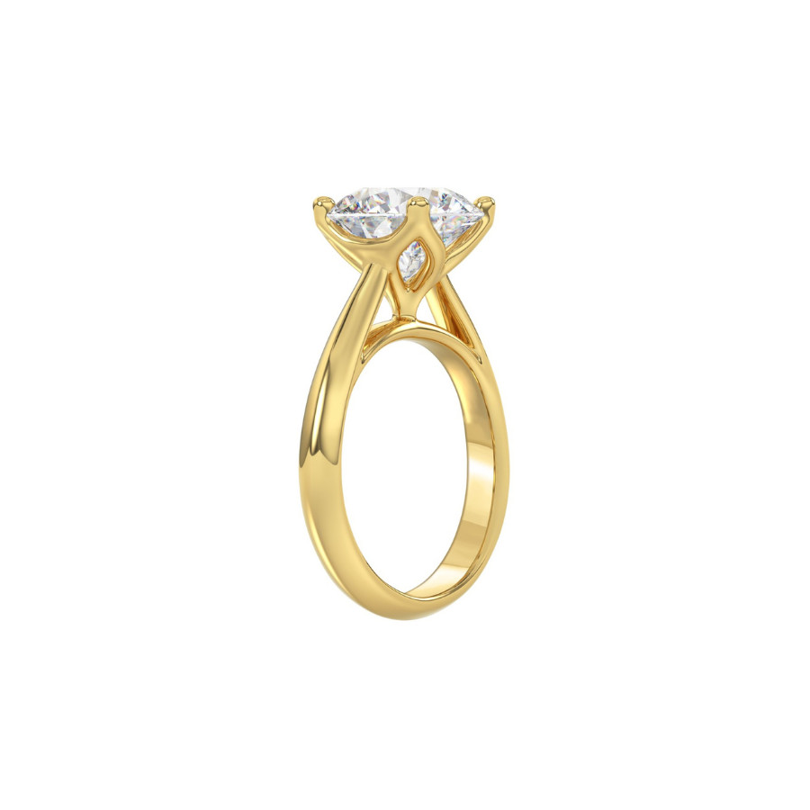 Lab Grown Diamond Engagement Ring 14K Yellow Gold, IGI Certified, 1-4 Carat D-F