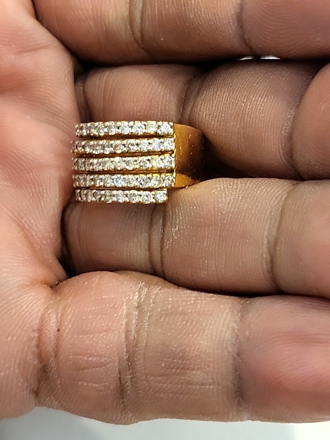 Solid 9K Gold Natural Diamond Ring c. 1960’s ~1.5 Carats, 6.3 Grams~ Size 5 NR