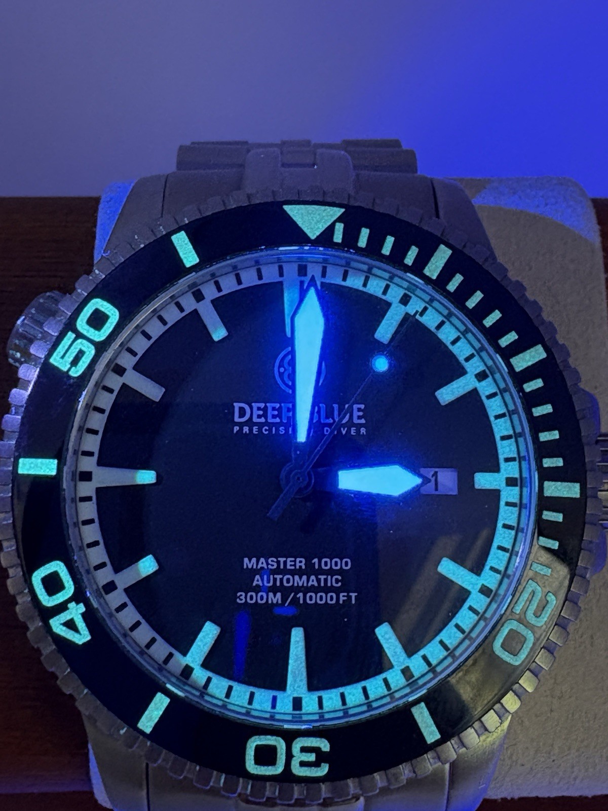 Deep Blue Precision, Men’s Diver Master 1000 Automatic Diver 44mm, 1000ft/300 m