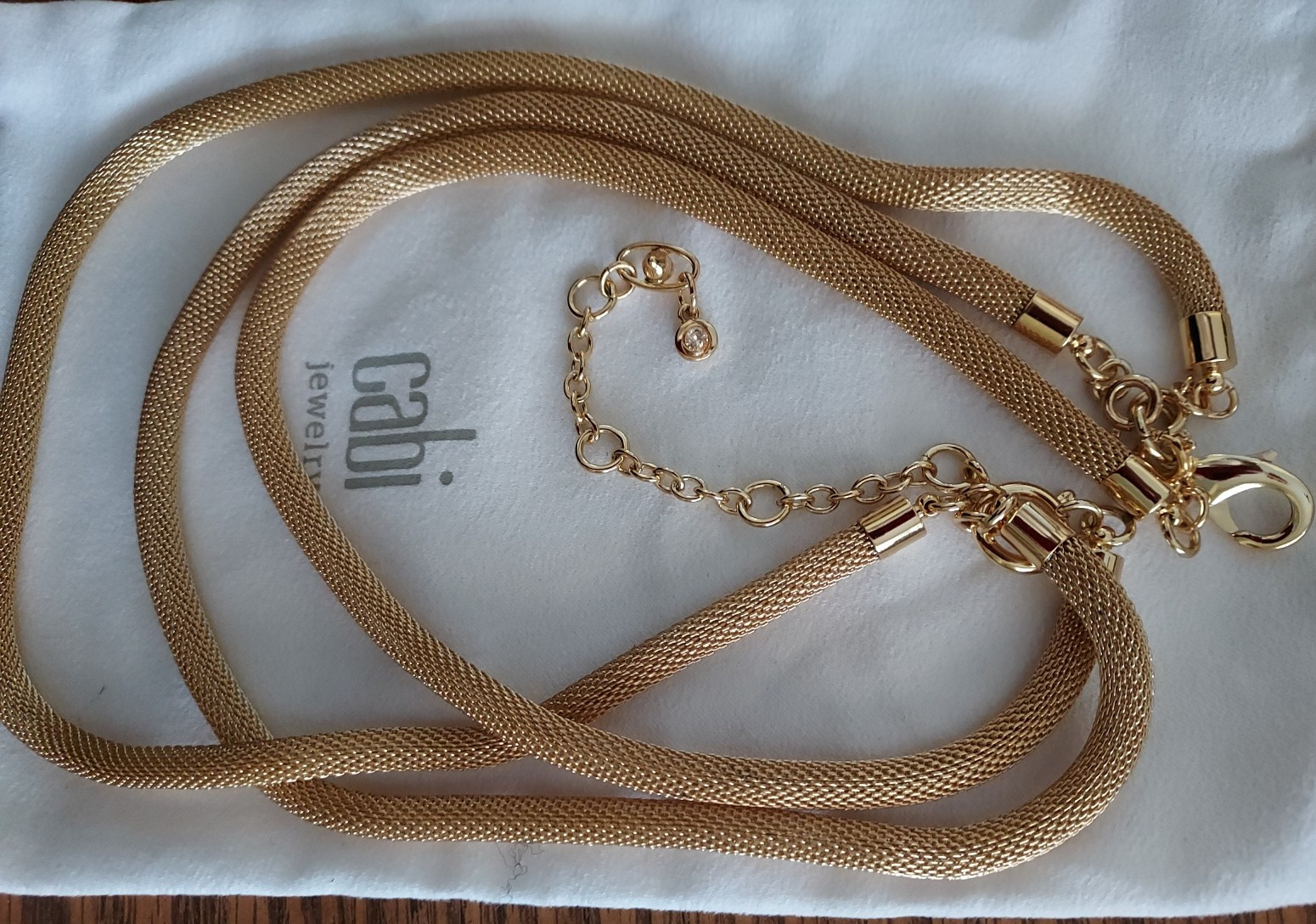 CaBi Triple Strand Adjustable Necklace Interchangable Bracelet “TROIS” Gold Tone