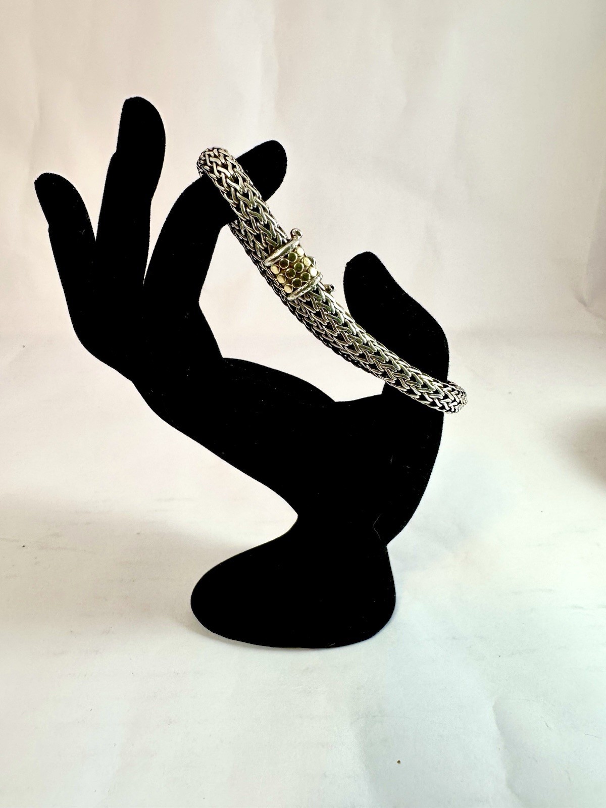 John Hardy Dot Bracelet – 18K Gold and Sterling Silver 7.75”