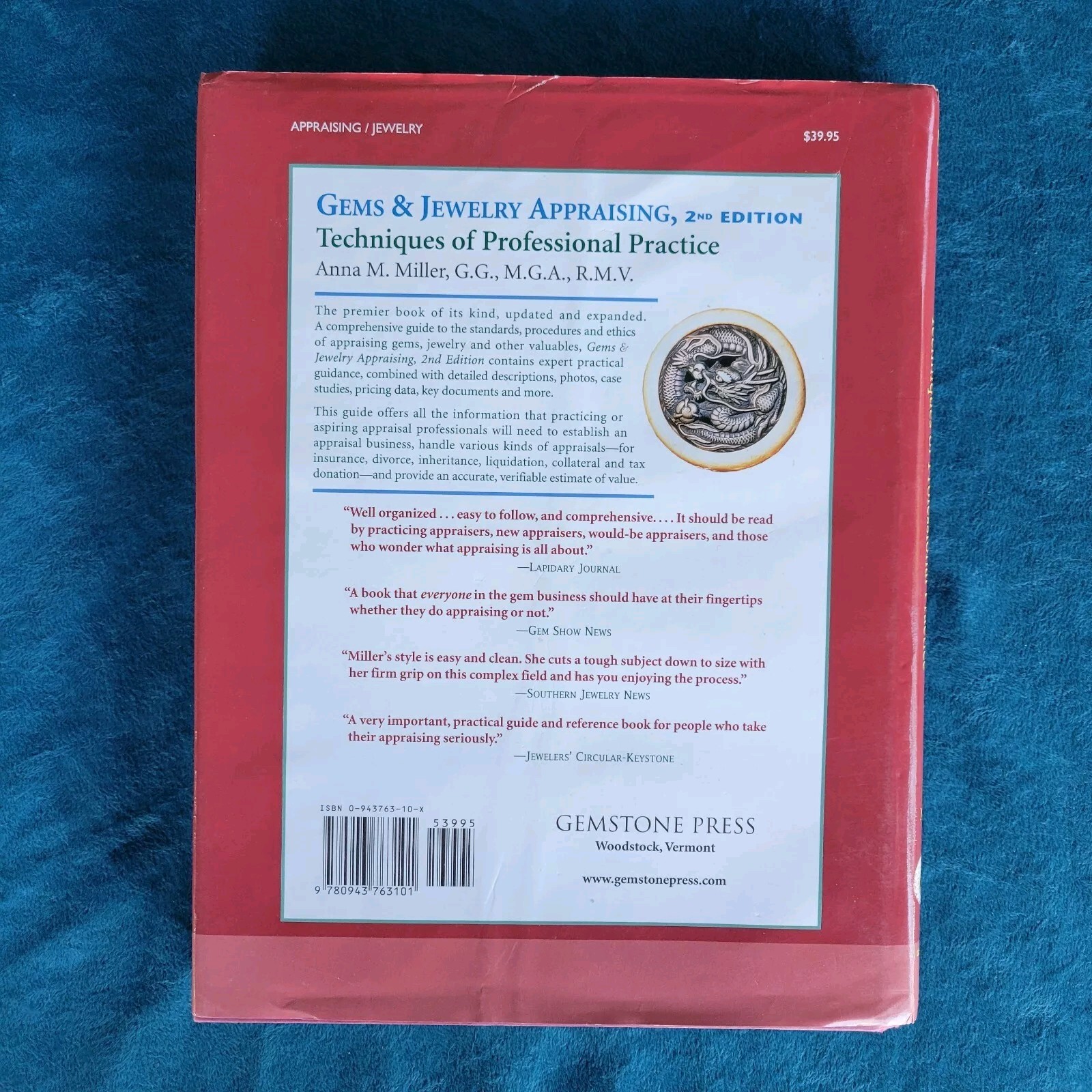 GEMS AND JEWELRY APPRAISING – TECHNIQUES OF PROFESSIONAL PRACTICE ; HARDCOVER