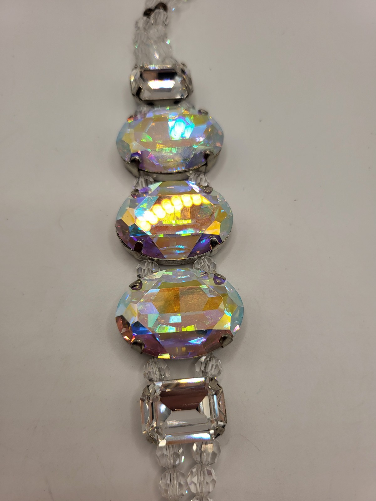 Y2K Signed TARINA TARANTINO Aurora Borealis (AB) Crystal Choker Necklace Vintage