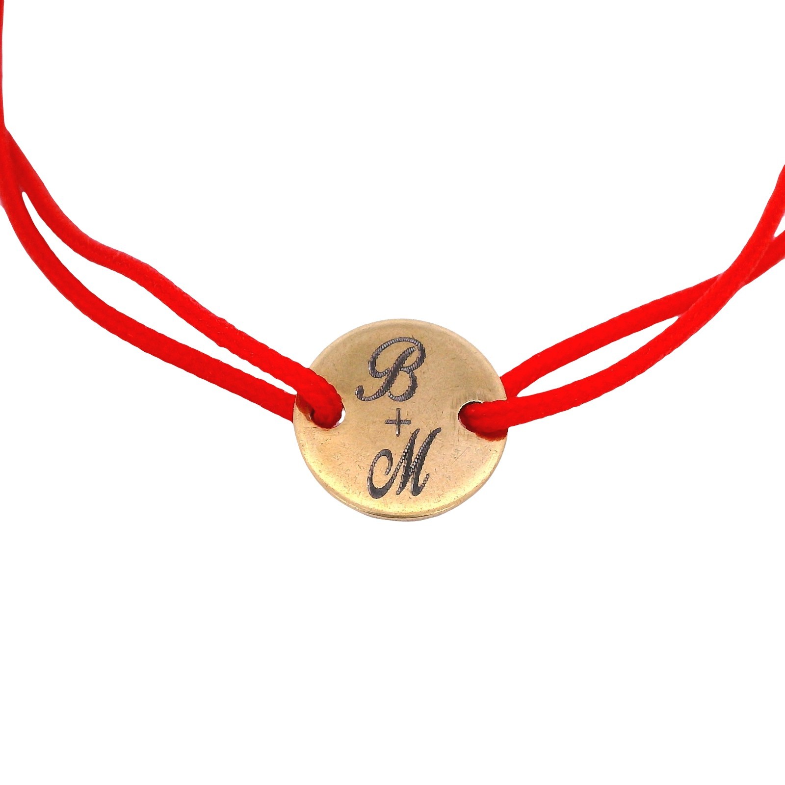 Custom Engraved Adjustable Thread Bracelet Red or Black String| 2 Script Letters
