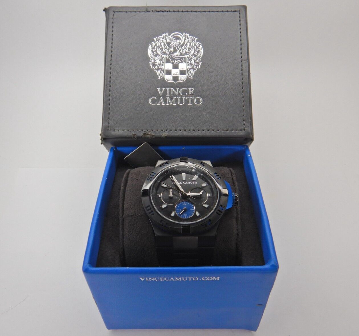 Vince Camuto VC/1009BLBK The Master Blue Aluminum Black Ion-Plated
