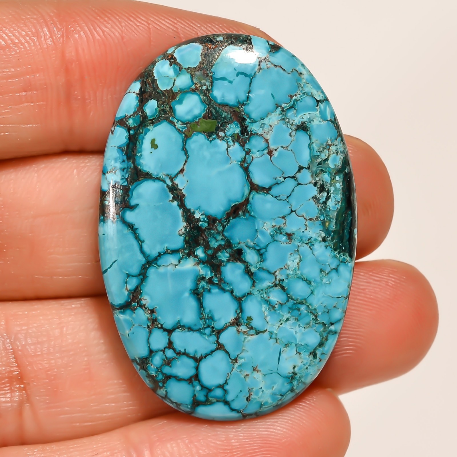 64.45CT 26X39X6mm Natural Tibet Turquoise Oval Cabochon Turquoise Loose Gemstone