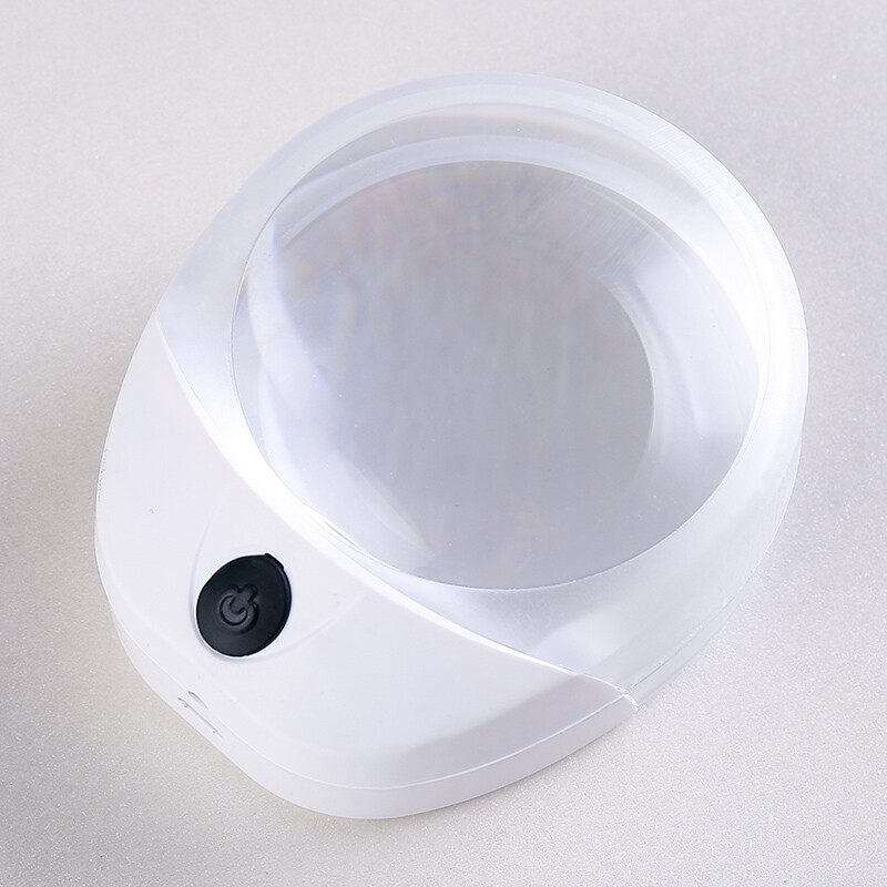 USB Rechargeable LED Paperweight Magnifier High Power Acrylic Optical Lens Loupe
