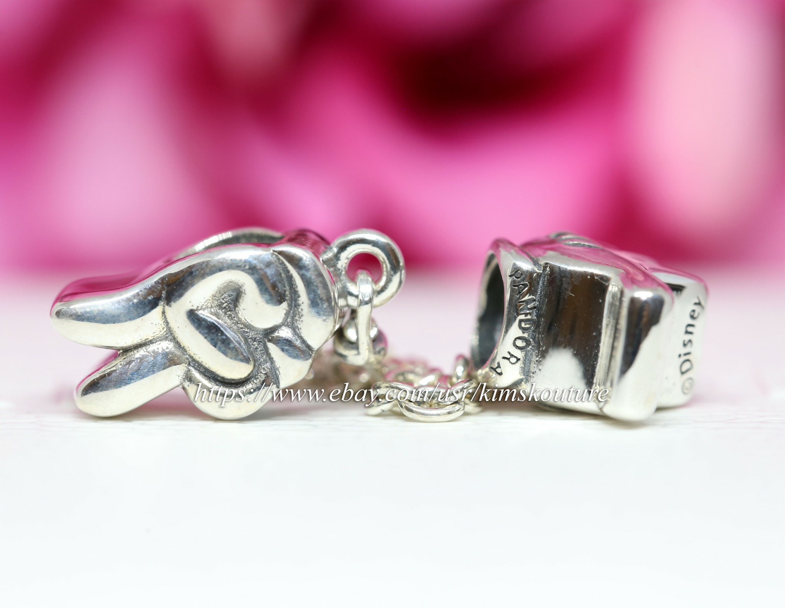 NEW! Authentic Sterling Silver, Mickey Gestures Safety Chain 797172