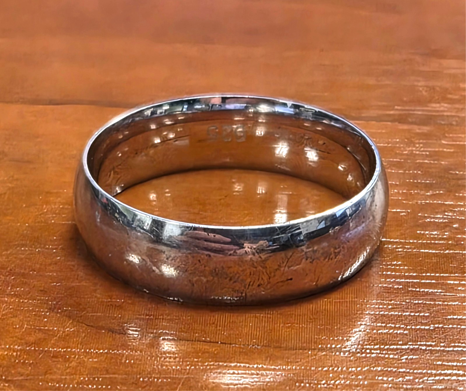 Estate 925 Sterling Silver Plain Wedding Band Ring Size 9