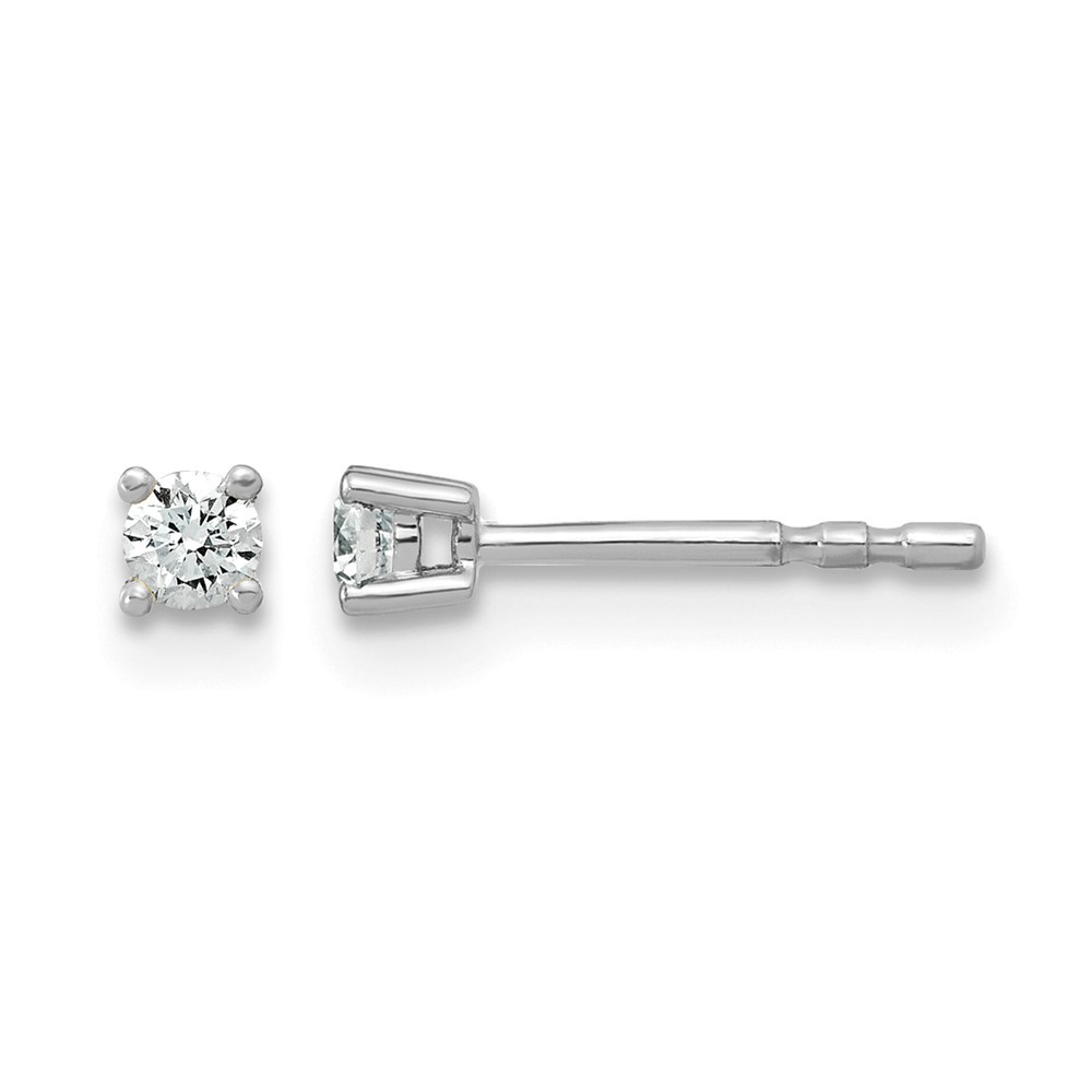 14k White Gold 1/10 carat Lab Grown Diamond Stud Earrings VS/SI, G Heavyweight