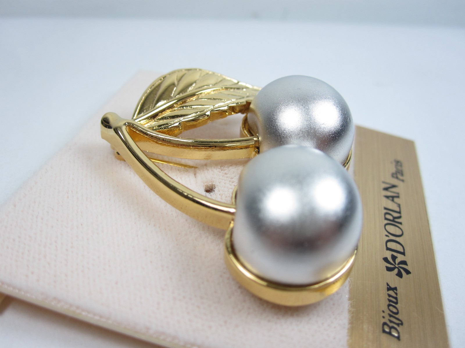 D’Orlan Gold & Rhodium Plated Cherries Brooch – 8068