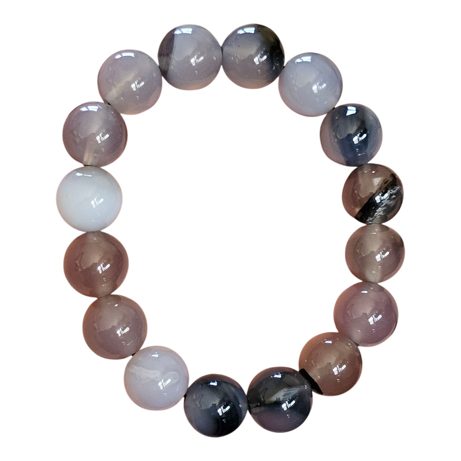 Volcano Agate Natural Crystal Bracelet 12.3mm UV Reactive